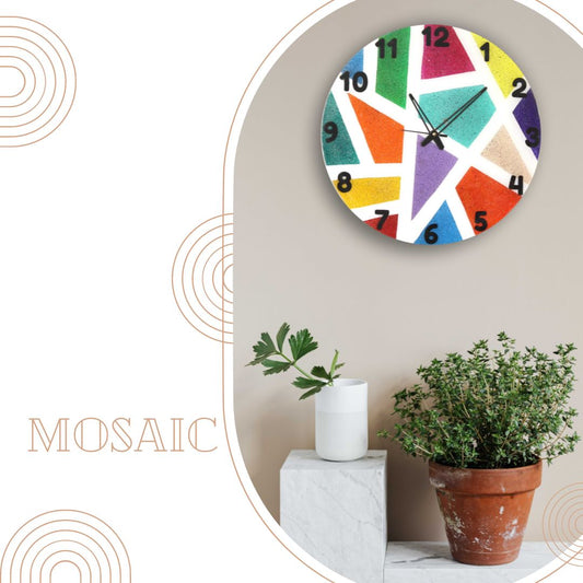 Mosaic Wall Clock – A Splash of Time & Color